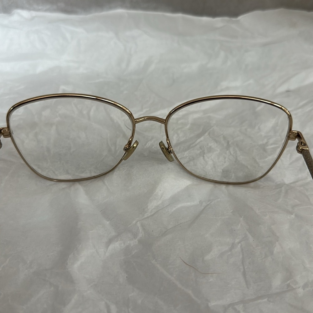 ⭐️SALE⭐️ Jimmy Choo Glasses Frame Gold with Sparkles on side EUC - Picture 6 of 9